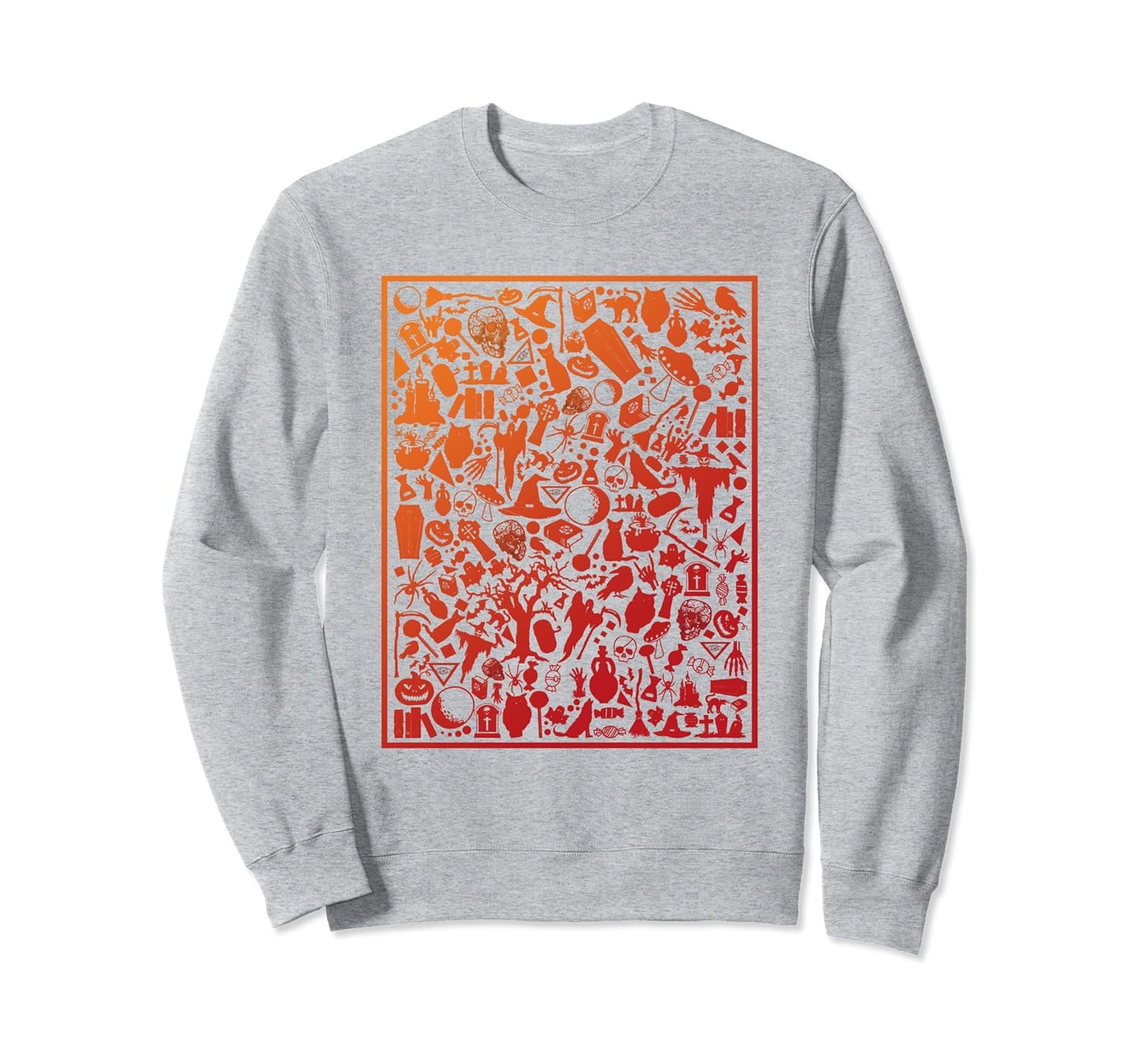 Halloween Collage Warm Colorful Sweatshirt-Rose