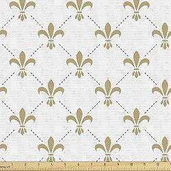 Ambesonne Fleur De Lis Fabric by The Yard, Repeated