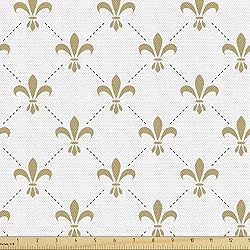 Ambesonne Fleur De Lis Fabric by The Yard, Repeated