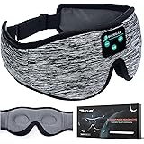 Boodlab Sleep Headphones Bluetooth Sleep Mask, 3D Sleep Eye Mask with Ultra-Thin HD Stereo Speakers Washable Adjustable for S