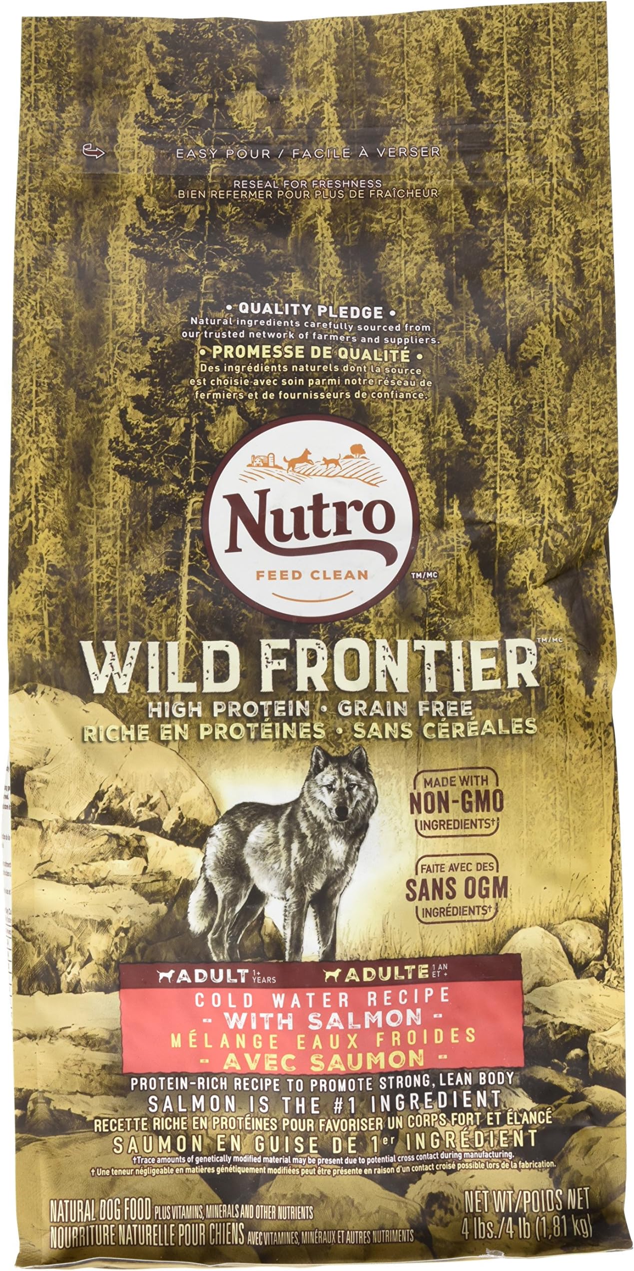 Nutro Wild Frontier Adult Cold Water Recipe Grain Free Salmon Dry Dog Food 4 Pounds (Discontinued By Manufacturer)