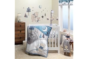 Lambs & Ivy (LAMCR) Forever Pooh 3-Piece Mini Crib Bedding Set, Blue (780020)