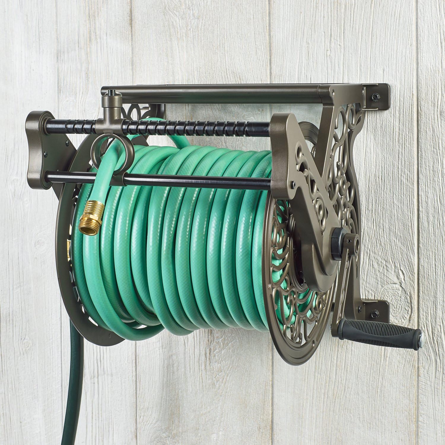 Liberty Garden 707 Decorative Wall Mount Garden Guide Hose Reel, Bronze : Garden & Outdoor
