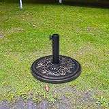 RAM 10kg Heavy Duty Cast Parasol Base Floral Effect Garden Stand view 2