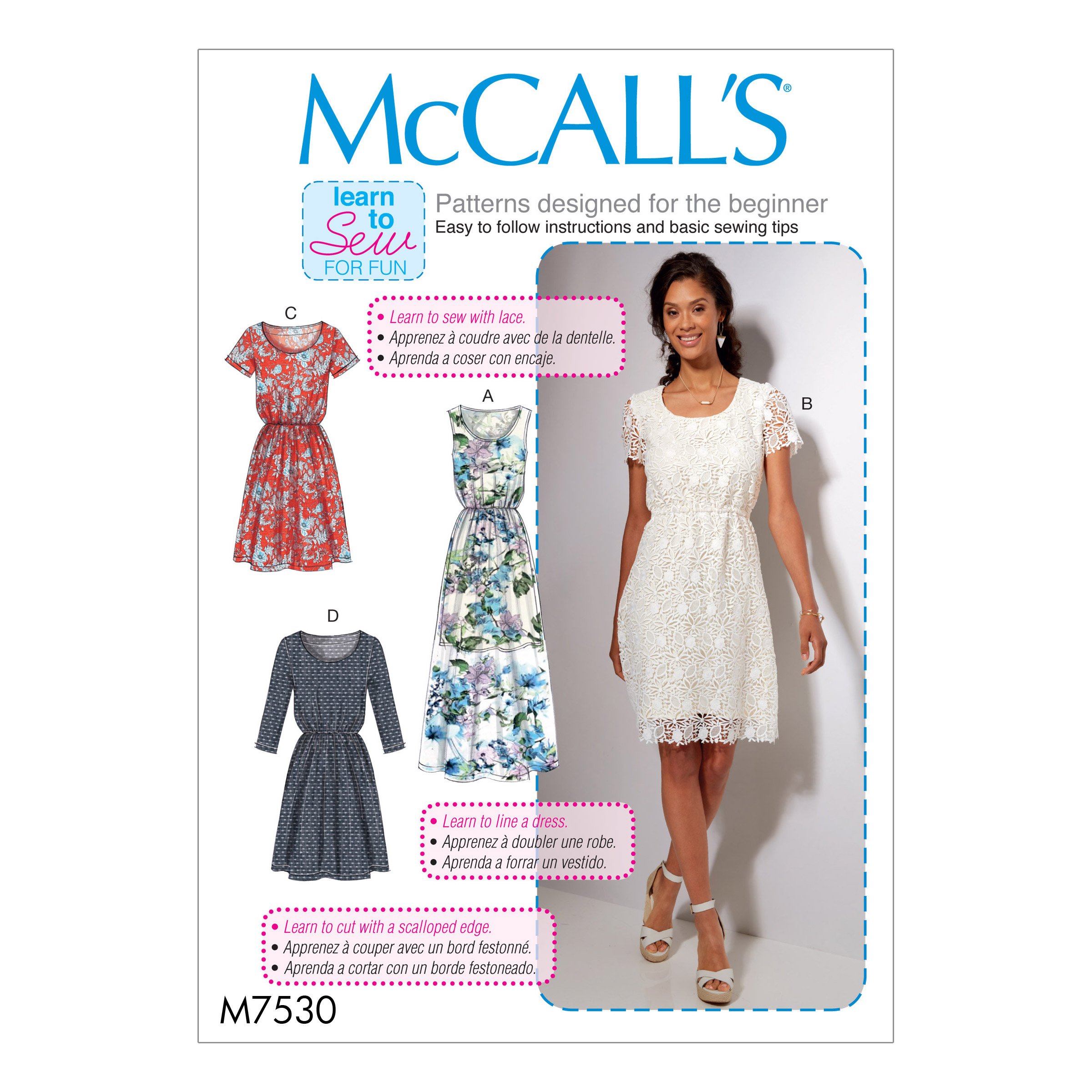 Mccall's Patterns 7530 A5,Misses Dresses,Sizes 6-14, Tissue, Multi/Colour, 17 x 0.5 x 0.07 cm