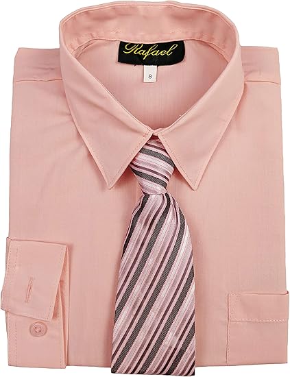 pink formal shirt with tie