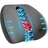 Skechers Lumbar Support Pillow for Office Chair,Memory Foam Lumbar Pillow,Lower Back Pain Relief Lumbar Pillow,Ergonomic Design Back Support Pillow for Office Chair,Car,Home,Travel,Gray