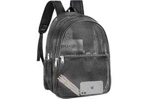 COVAX Mesh Backpack, Heavy Duty Mesh Backpack, Black Mesh Backpack with Comfort Padded Back for Travel, Swimming, Beach, Outdoor Sports