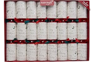 Robin Reed 8 x 14 inch handmade HANDBELLS MUSICAL Christmas Crackers - contains metal bells - 72108, White