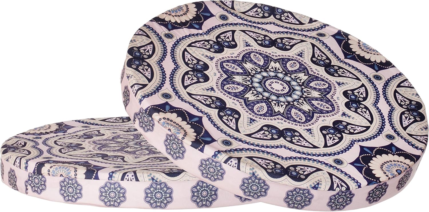 2er Set Runde Sitzkissen 40cm - Rutschfeste Stuhlauflagen 5cm Dick