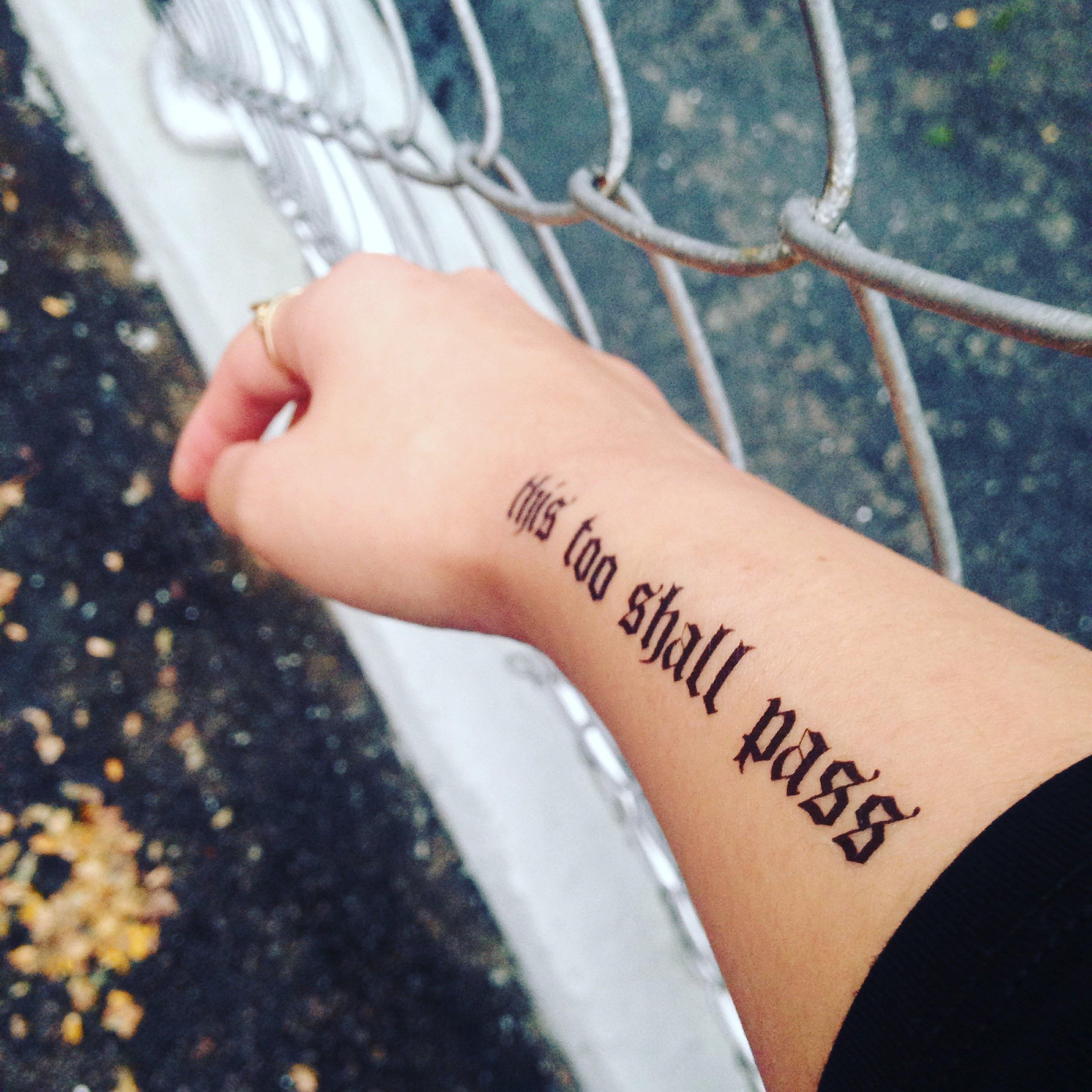 This Too Shall Pass Temporary Fake Tattoo Sticker (Set of 2) - www.ohmytat.com