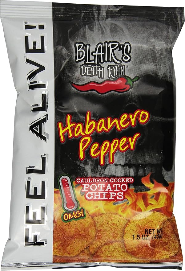 Blair's Death Rain Habanero Kettle Chip, 1.5Ounce Packages (Pack of 28) Amazon.ca Grocery