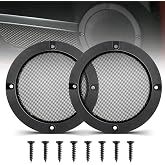 NuIth 4 Inch Metal Mesh Round Speaker Grill Cover for Car Speaker Mounting Home Audio DIY Waffle Speaker Grills Decorative, Mesh Subwoofer Grill Horn Guard Protective Case W/ 8PCS Screws