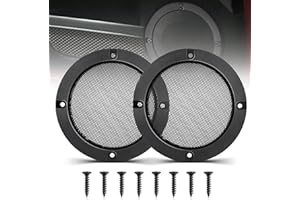 NuIth 4 Inch Metal Mesh Round Speaker Grill Cover for Car Speaker Mounting Home Audio DIY Waffle Speaker Grills Decorative, Mesh Subwoofer Grill Horn Guard Protective Case W/ 8PCS Screws