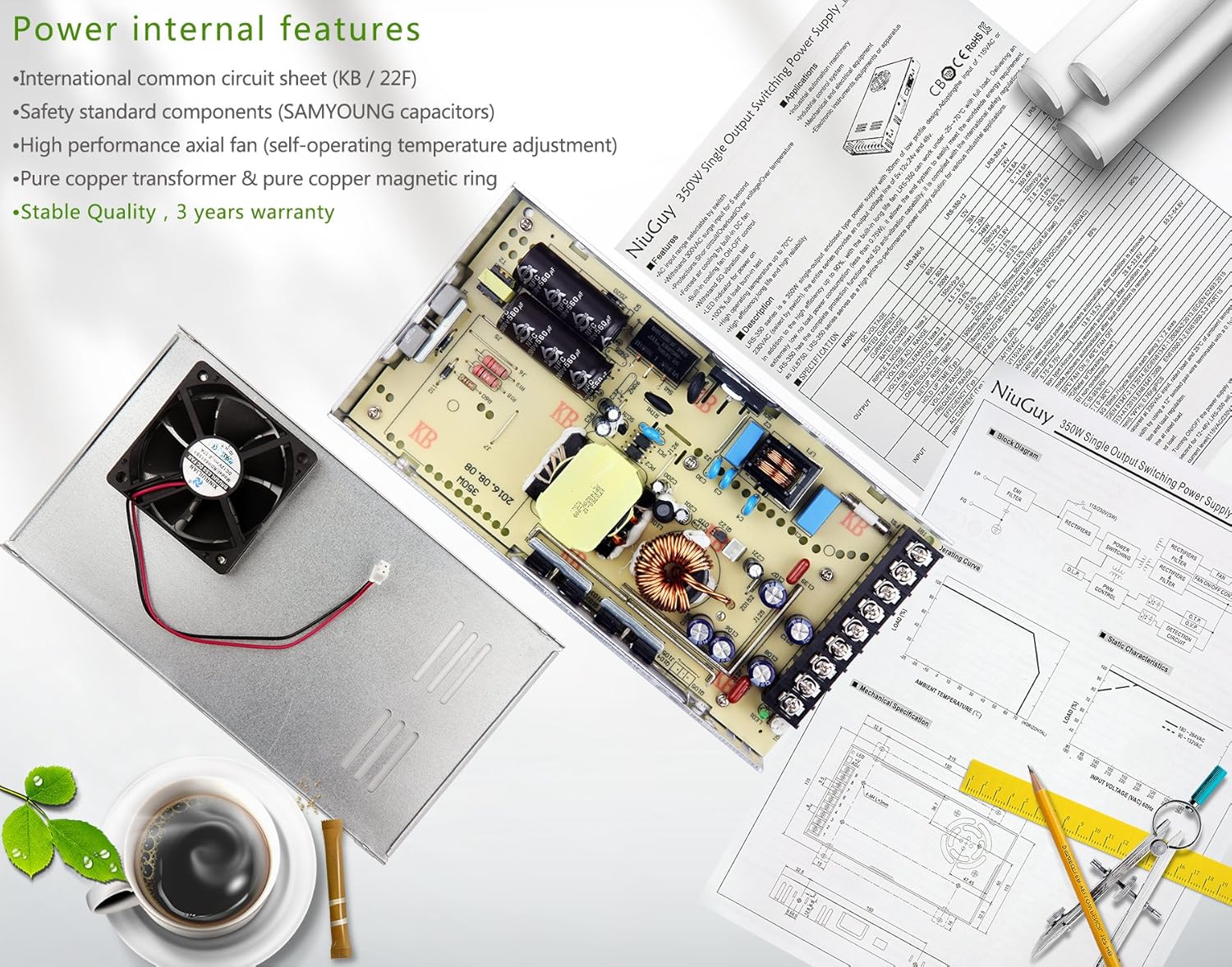 12V 30A DC Switching Power Supply Driver,NIUGUY 350W Switching Converter,Wide Voltage 110V/220V Universal 12V DC Low Voltage Transformer,for Radio, CCTV,Computer Project,LED Strip Light: Home Audio & Theater