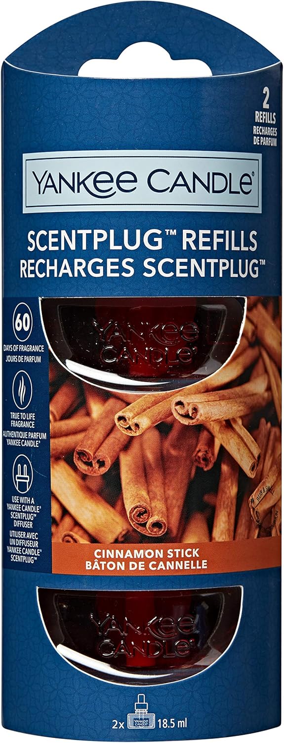 Yankee Candle ScentPlug Fragrance Refills Cinnamon Stick Plug in Air Freshener Oil Up to 60