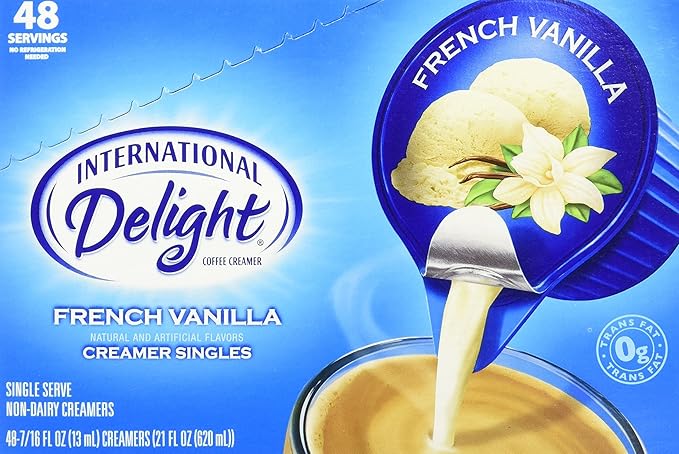 International Delight French Vanilla Non-Dairy Creamer Cups 48 - 7/16