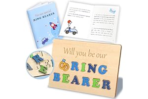 STOFINITY Will You Be My Ring Bearer Proposal Gift - Will You Be Our Ring Security Wedding Ring Bearer Invitation Ideas, Wood