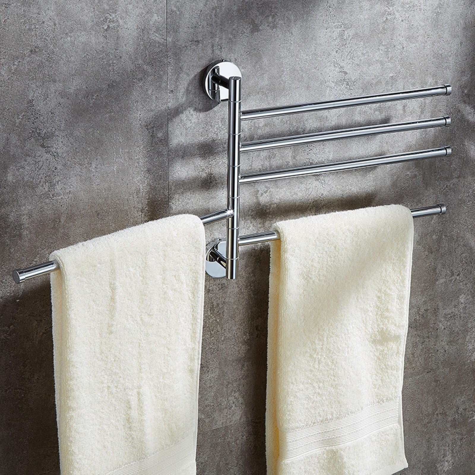 Stainless bathroom Towel Rail toilet Wall-Mounted Stainless Steel Bathroom Kitchen Towel Rack Bathroom hardware accessories towel bar towel rack bathroom towel rack towel bar, rotating towel bar five