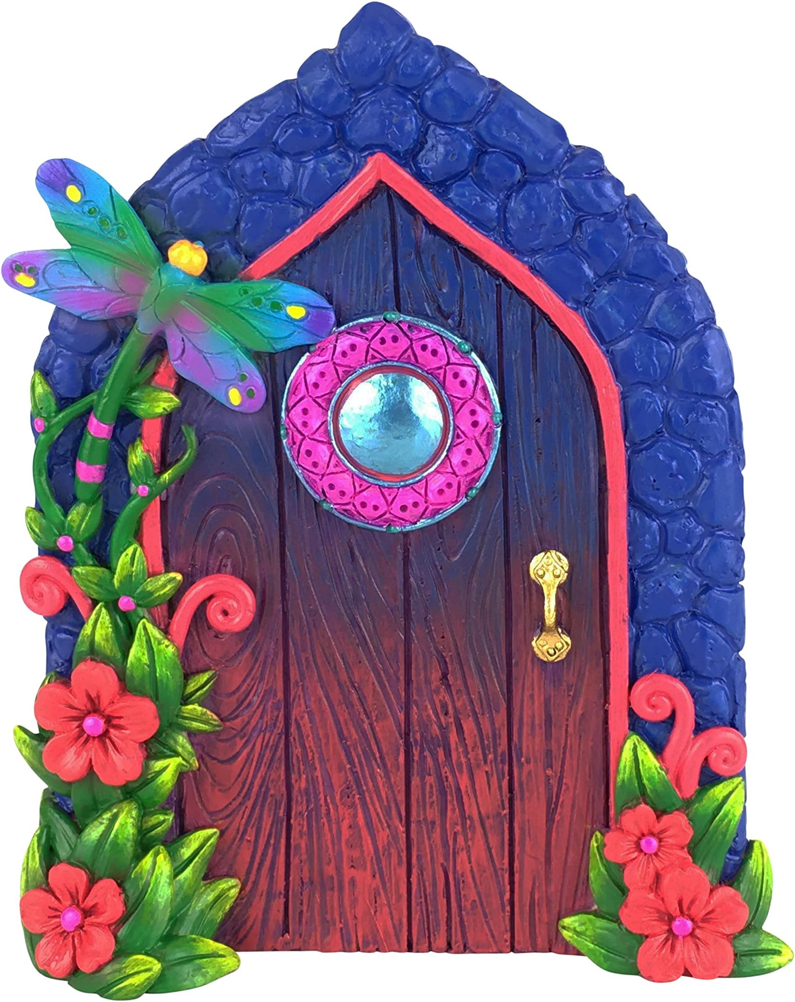 GlitZGlamMiniature Dragonfly Fairy Door for the Enchanted Garden Fairies and Gnomes. A Fairy and Gnome Garden Accessory