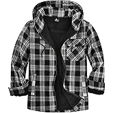 SCODI Men's Flannel Plaid Jacket Warm Sherpa Lined Fleece Hoodies for Men Zip Up Thick Jackets Winter Coat with Pocket