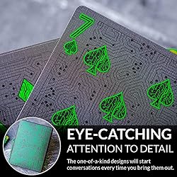 Circuit Neon Green Playing Cards with Free Card