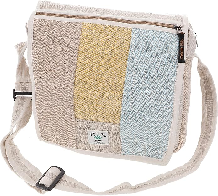 Large Hemp Shoulder Bag, Ethno Nepal Hemp Bag 5, Unisex