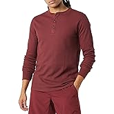Amazon Essentials Henley Long Sleeve Shirts for Men, Regular-Fit Waffle
