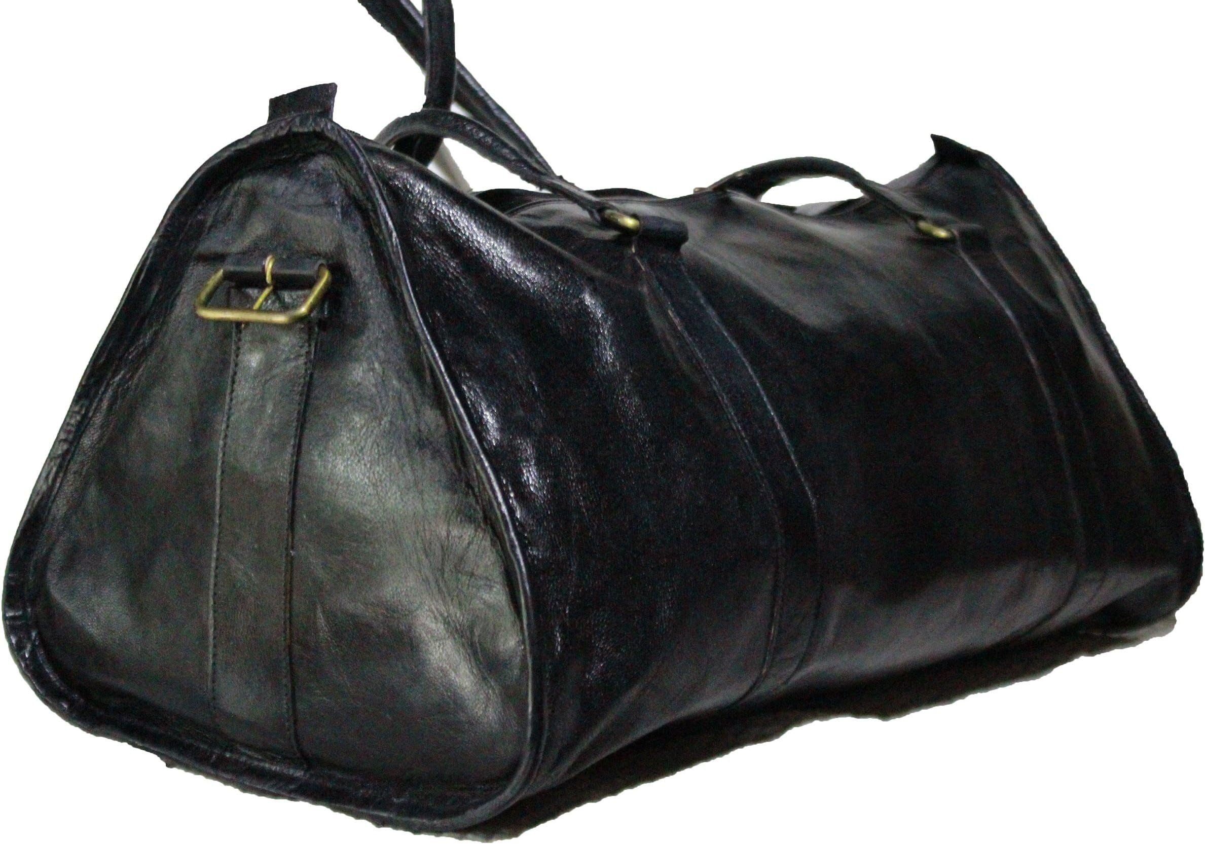 Leather Saddler Genuine Leather Travel Weekender Overnight Duffel Bag Gym Sports Luggage Tote Duffle Bags For Men & Women