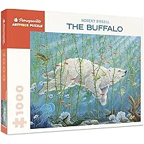 Pomegranate 1000-Piece Jigsaw Puzzle - The Buffalo, Animal Art Puzzle With Matte Finish