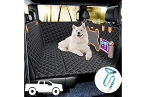 Geotick Dog Seat Cover for Trucks, Hard Bottom Dog Hammock Back Seat Extender for Dogs for F150, RAM1500, Silverado - Waterproof Truck Seat Protector for Dogs Back Seat (Black)