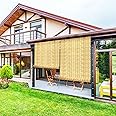 Tgzwme Bamboo Shade,2 Pack Reed Roller Shutters Curtains,47" W x 71" H Window Blinds for Outdoor Patio Natural Reed Blinds