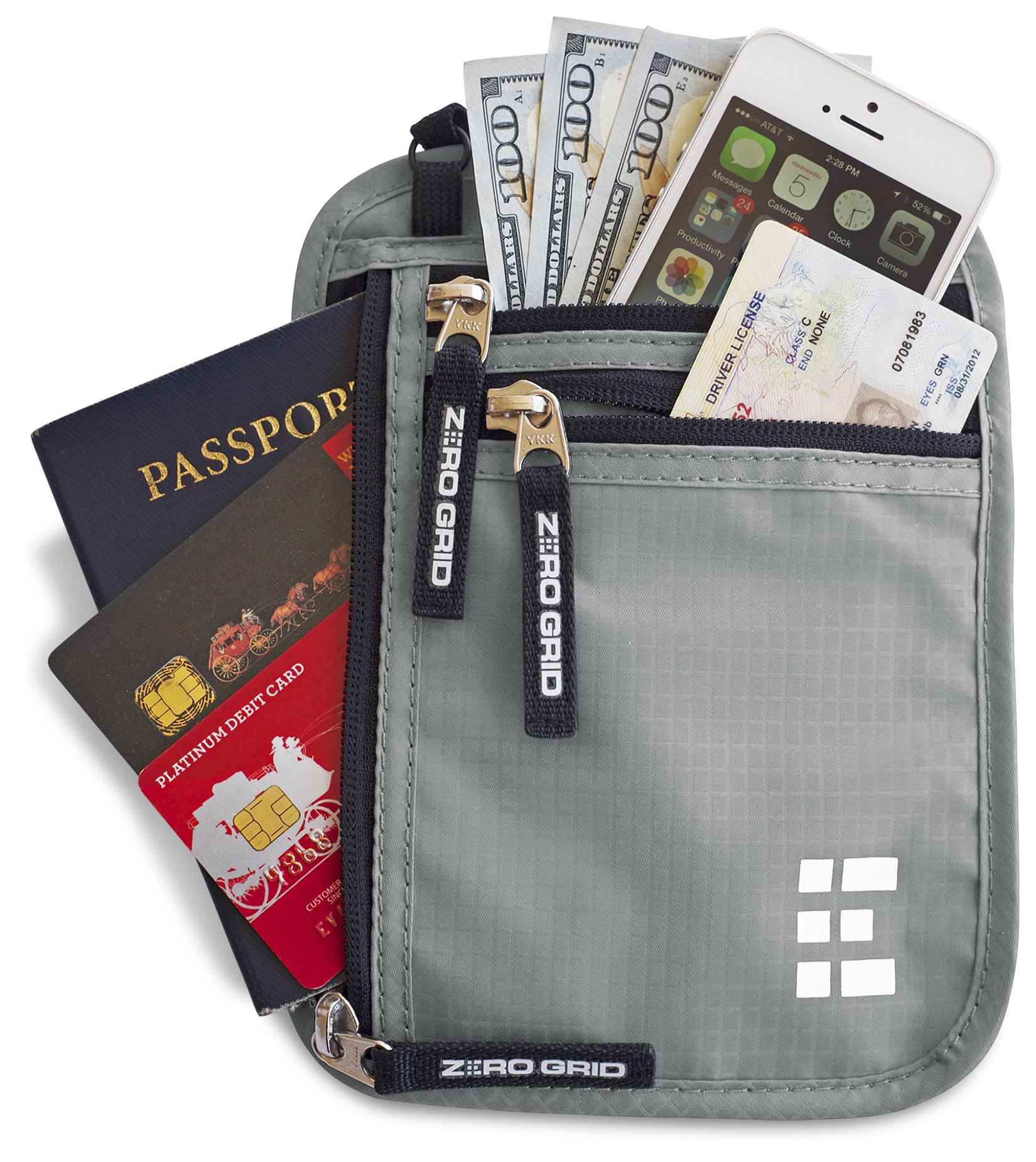 Zero Grid Neck Wallet W/Rfid Blocking- Concealed Travel Pouch & Passport Holder 21 91jL 58ApyL