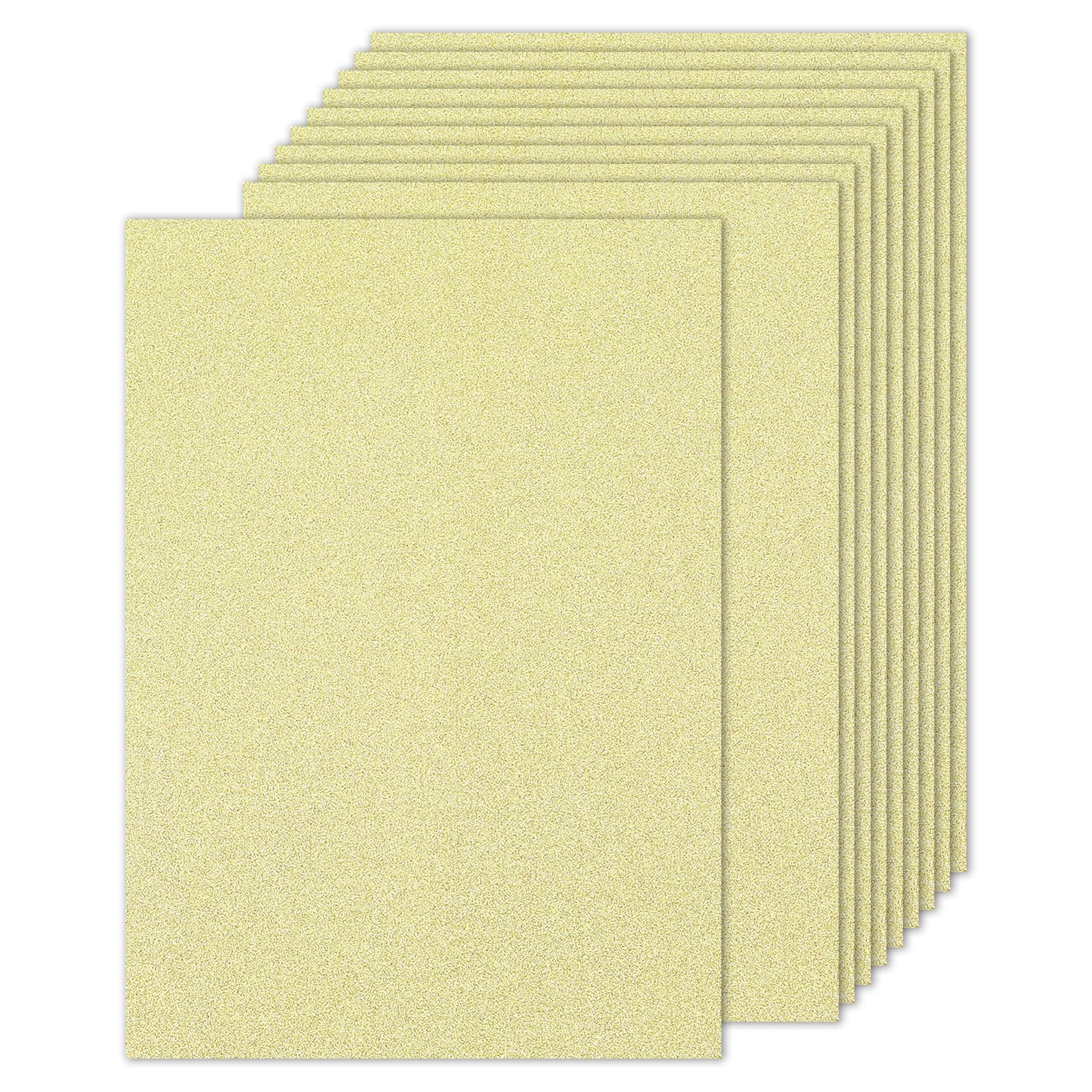 PATIKIL 10 Sheets Light Gold Glitter Cardstock Paper, A4 250gsm Rectangle Premium Sparkly Paper Craft Cardstock Paper for Scrapbook Card Making DIY Art Projects Wedding Party