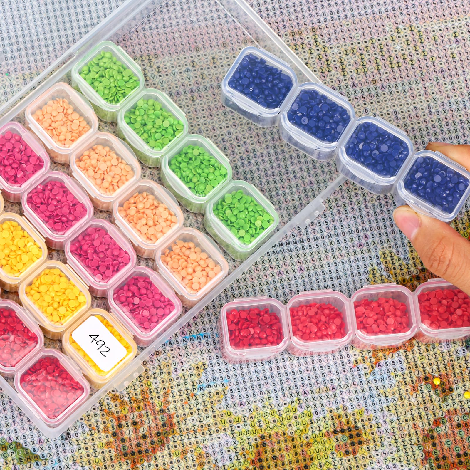 SGHUO 280 Slots 10pcs 28 Grids Diamond Painting Boxes Plastic Organizer, Bead Organizer