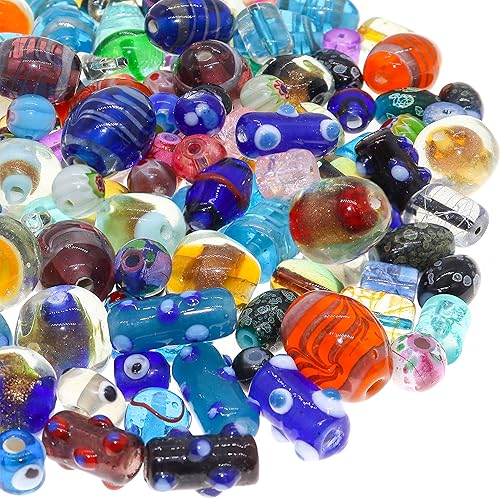 Fun-Weevz Assorted Glass Beads for Jewelry Making Adults, Bulk
