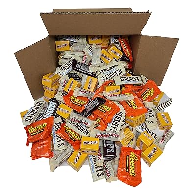 Bulk Chocolate Candy Bars Individually Wrapped, Including Hershey's Cookies &amp; Creme, Reese's Peanut Butter Cups, Milk Duds, Hershey's Milk Chocolate Bars, Whoppers, 5 Pounds