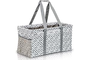 LUCAZZI Extra Large Utility Tote Bag - Oversized Collapsible Pool Beach Canvas Basket