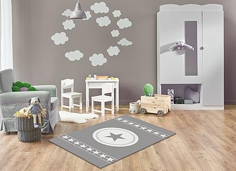 Keymura Moderner Teppich mit schönem Druck/Design Sterne Stars | Größe: 160x230 cm - Qualität, Design, Modern zu einem Hammer