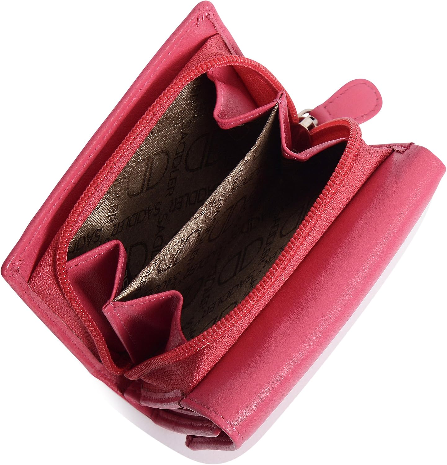 SADDLER "Carla Purse, RFID Protected Real Leather Compact Trifold Wallet with 5 Card Slots, ID Window & Rear Zip Coin Pocket - Image 5