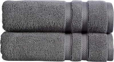 Christy Chroma Bath Towels Set of 2 675GSM 100% Cotton Ash Grey