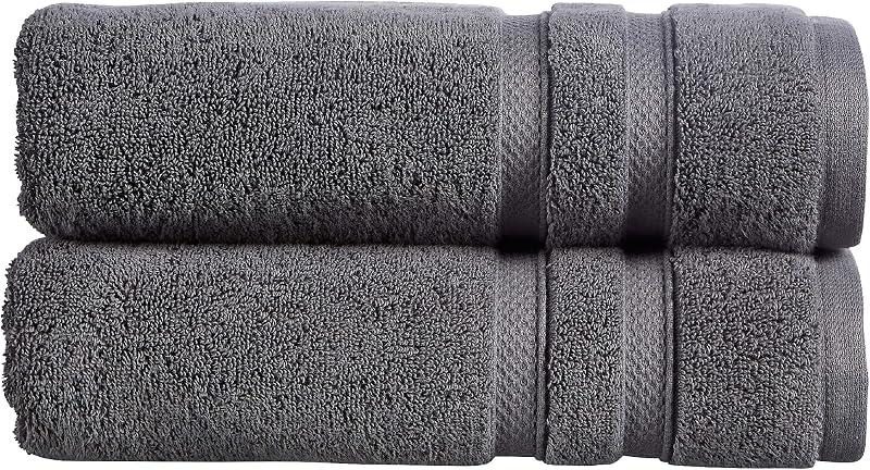 Christy Chroma Bath Towels Set of 2 675GSM 100% Cotton Ash Grey