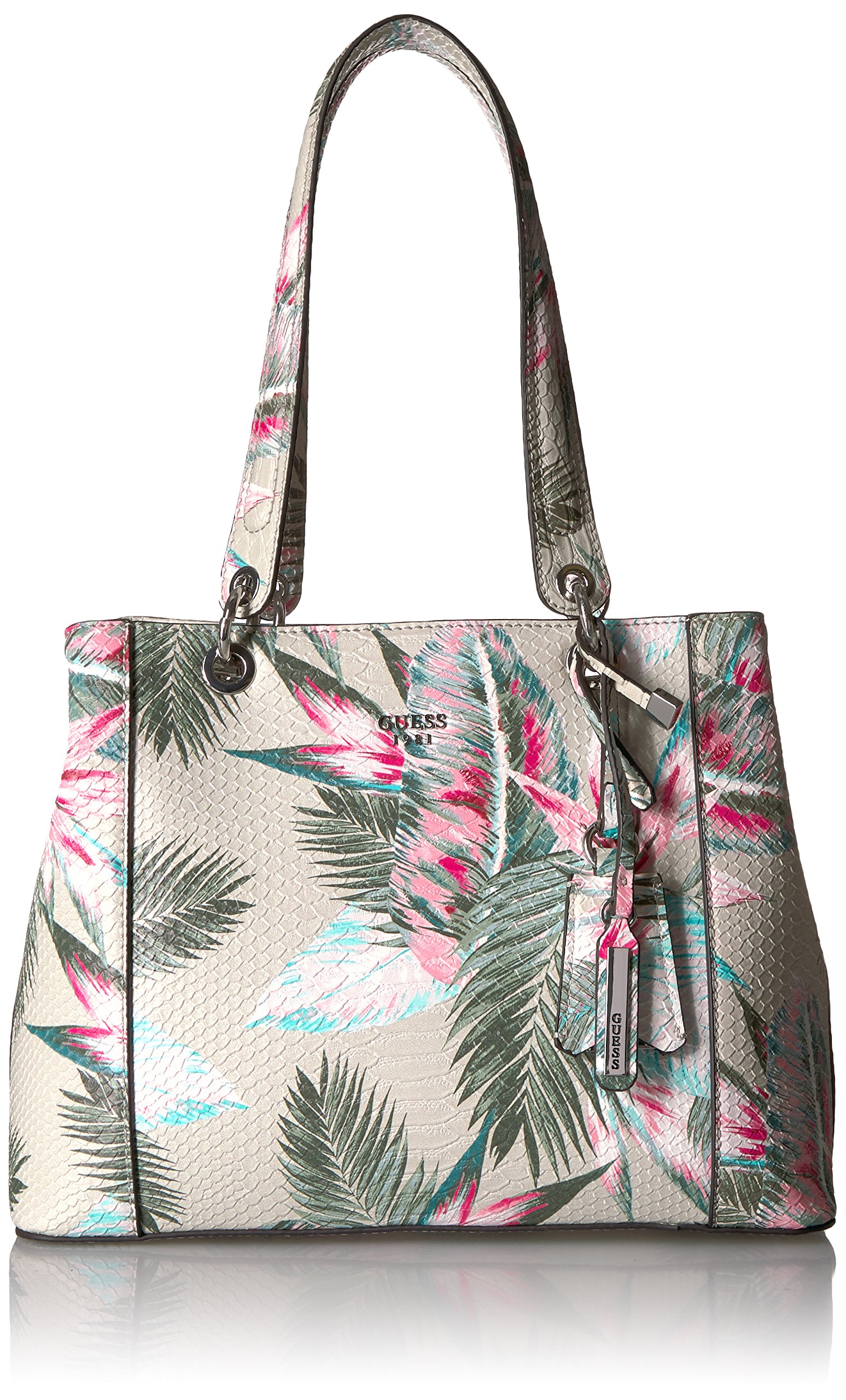 guess floral shopper bag