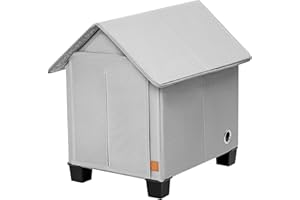 NUROMY Insulated Dog House Outdoor with Warm Mat and Elevated Feet,Weatherproof Puppy House Dog Bed for Small Dog and Cat,Max Pets Size 15.7 X 11.4 Inches