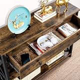 Yaheetech Industrial Console Table with Drawer 3-Tier Rustic Brown 100x29.5x81cm view 4