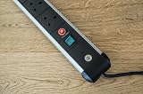 Brennenstuhl Premium-Alu-Line 6-Way Extension Lead 3m Cable Black/Silver Germany view 8