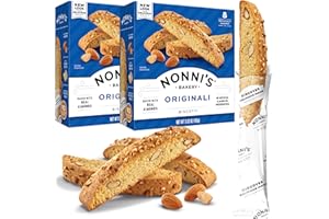 Nonni's Originali Almond Biscotti Italian Cookies - 2 Boxes Biscotti Individually Wrapped Cookies - Italian Biscotti Cookies Baked Fresh w/a Hint of Anise & California Almonds - Kosher - 5.52 oz