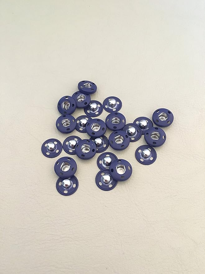 12 pairs Snap Fasteners 12mm Poppers Press Studs Metal Large Navy Blue