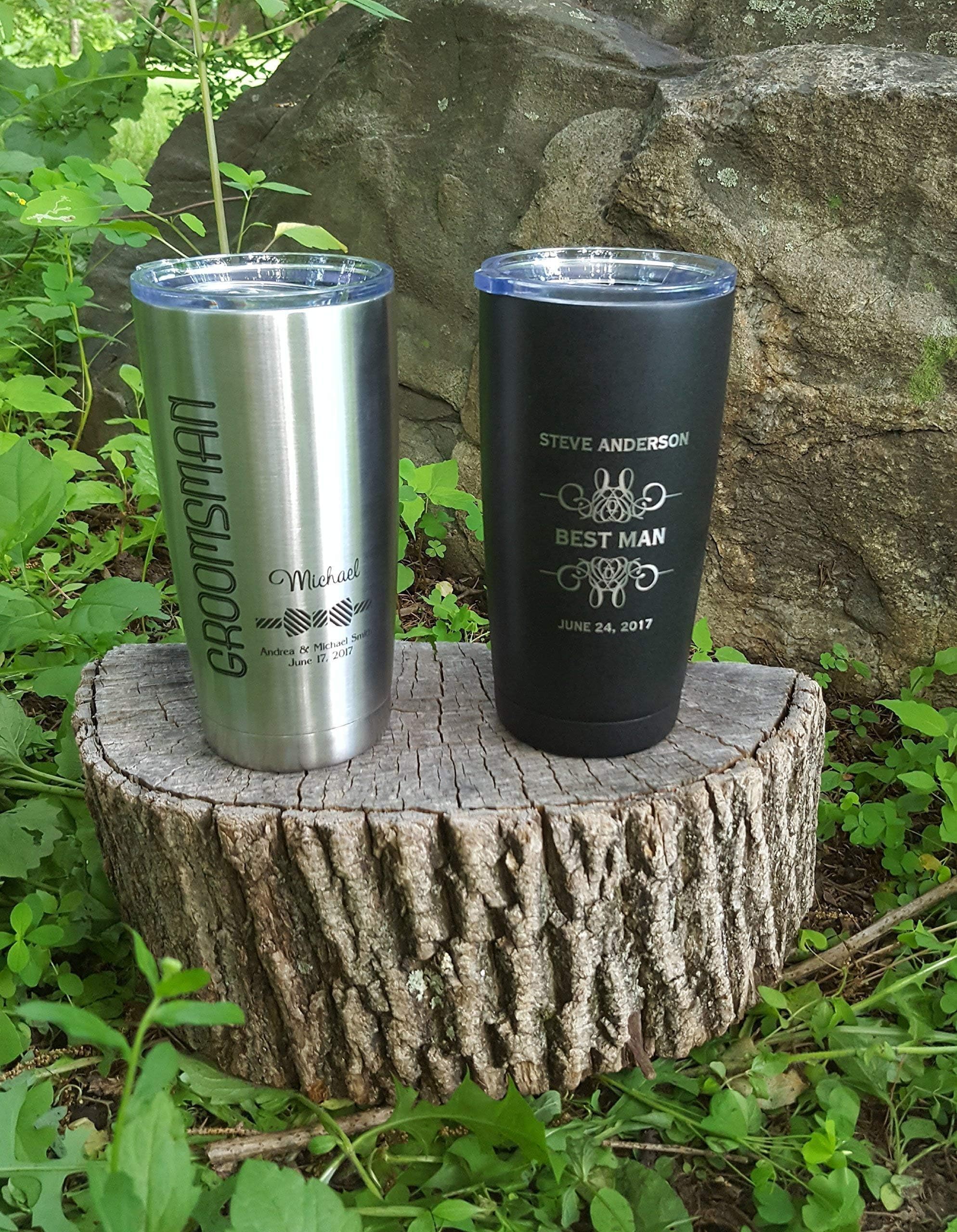 Set of 7 Personalized Polar Camel or YETI RAMBLER Insulated Mugs, Groomsmen Gifts, Best Man Gift, Groomsman Gift, Bridesmaids Gifts, Wedding Party Gifts - ENGRAVED not a decal.