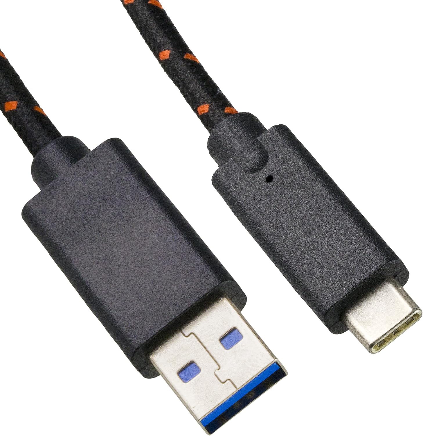 mumbi USB C cable nylon 2 m, USB C Male to USB A Male, Nylon Cable, black, 2 meters
